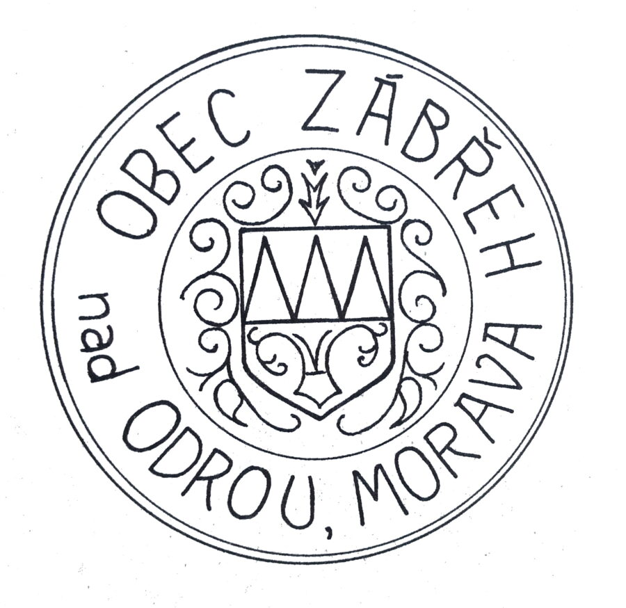 Otisk pečetidla obce Zábřehu nad Odrou, v užívání v letech 1904 - 1924. Foto: Dějiny Ostravy, str. 623.