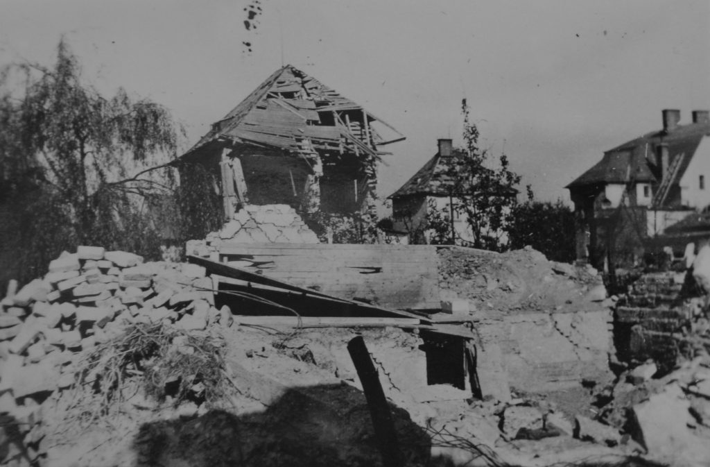 Zábřeh po náletu, 29. srpna 1944. Foto: Farní kronika Zábřeh.