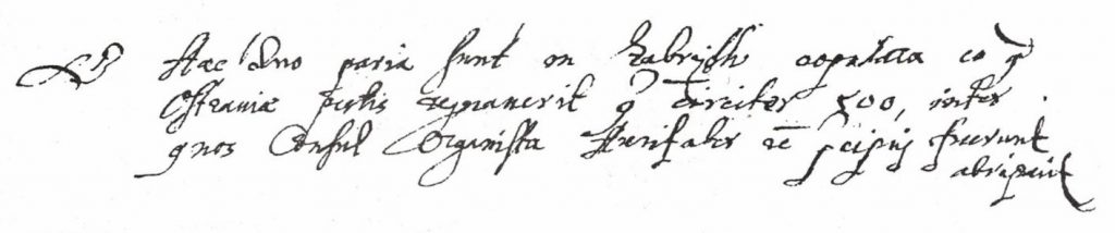 Zápis o oddání manželského páru v Zábřehu z období 20. let 17. století.